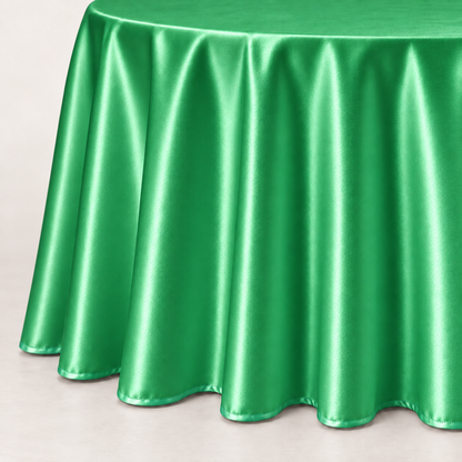 Bridal Satin Round Tablecloth - 120 Inch Linen