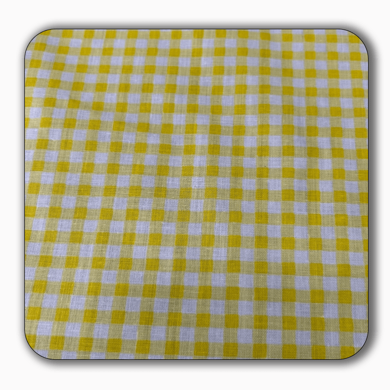 Checkered Print Poly Cotton Fabric 1" - Sold by the Yard