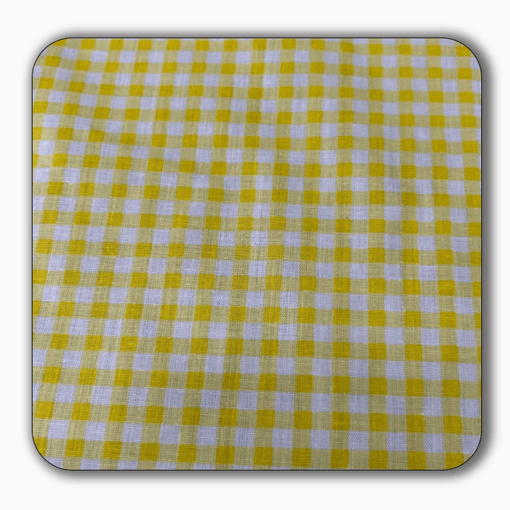 Checkered Print Poly Cotton Fabric 1" - Sold by the Yard