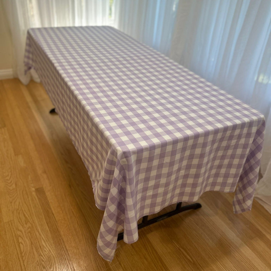 Polyester Gingham Checkered Poly Poplin Tablecloth 60 x 120 Inch – Free Shipping
