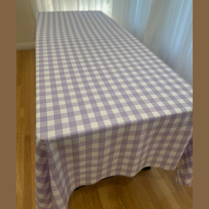 Polyester Gingham Checkered Poly Poplin Tablecloth 60 x 84 Inch – Free Shipping