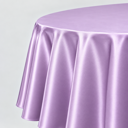 Bridal Satin Round Tablecloth - 120 Inch Linen