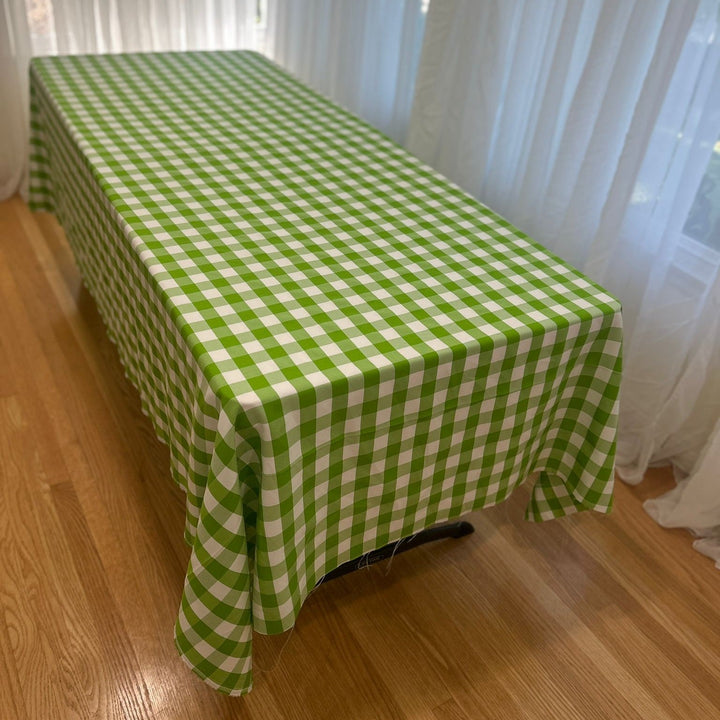 Polyester Gingham Checkered Poly Poplin Tablecloth 60 x 120 Inch – Free Shipping