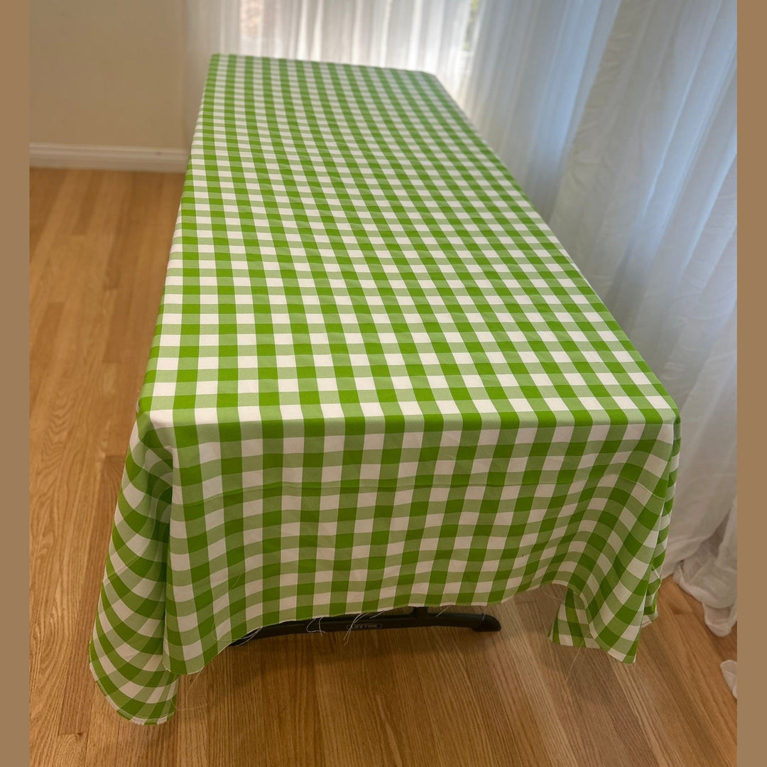 Polyester Gingham Checkered Poly Poplin Tablecloth 60 x 120 Inch – Free Shipping