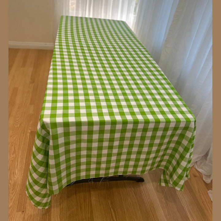 Polyester Gingham Checkered Poly Poplin Tablecloth 60 x 84 Inch – Free Shipping