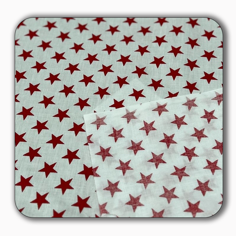 Star Print Poly Cotton Fabric - Sold by the Yard