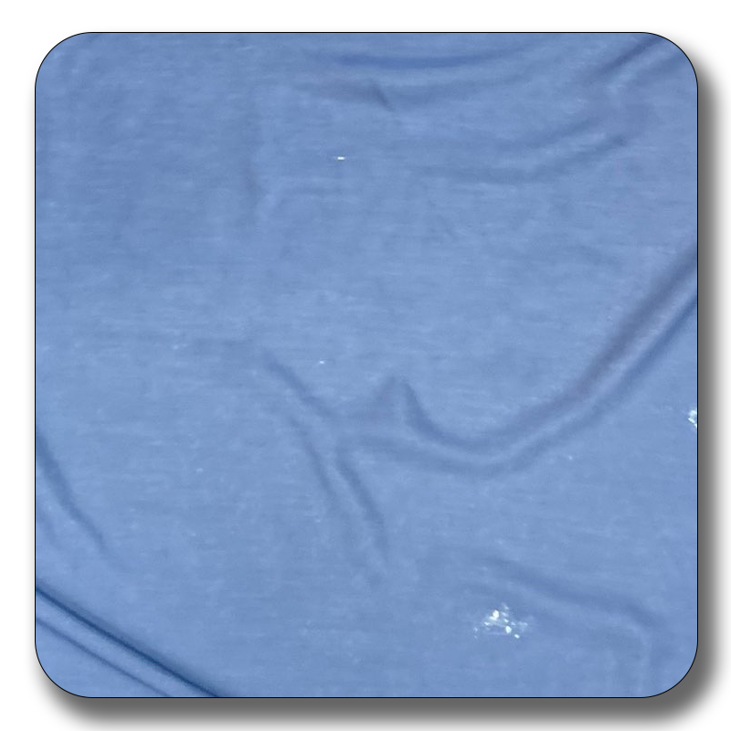 Close-up of blue polyester chiffon fabric, showcasing its soft texture and lightweight quality, ideal for versatile sewing projects.