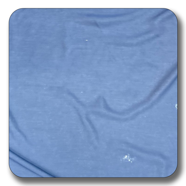 Close-up of blue polyester chiffon fabric, showcasing its soft texture and lightweight quality, ideal for versatile sewing projects.