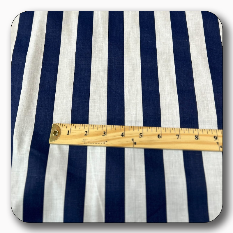 Stripe Print Poly Cotton Fabric 1" - Sold by the Yard