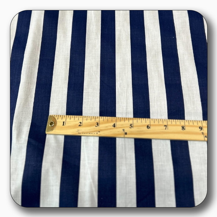 Stripe Print Poly Cotton Fabric 1" - Sold by the Yard