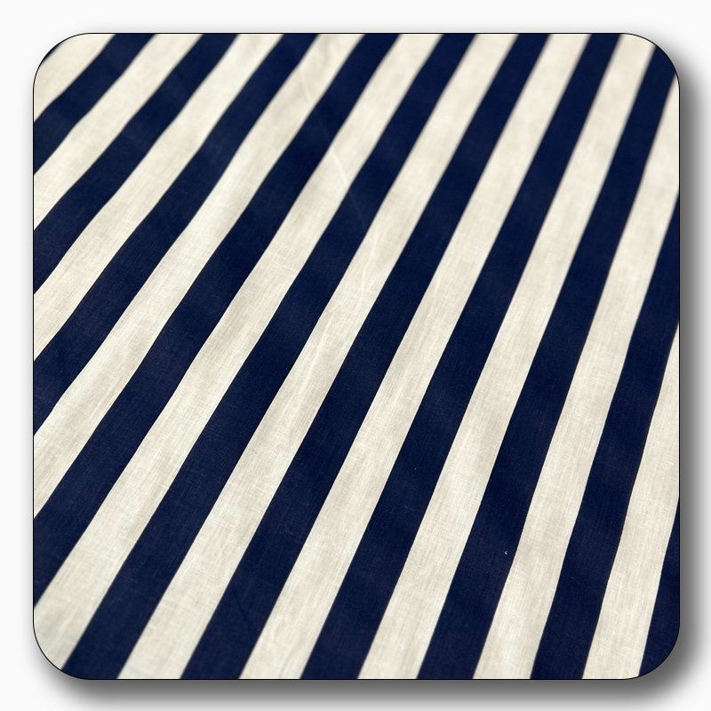 Stripe Print Poly Cotton Fabric 1" - Sold by the Yard