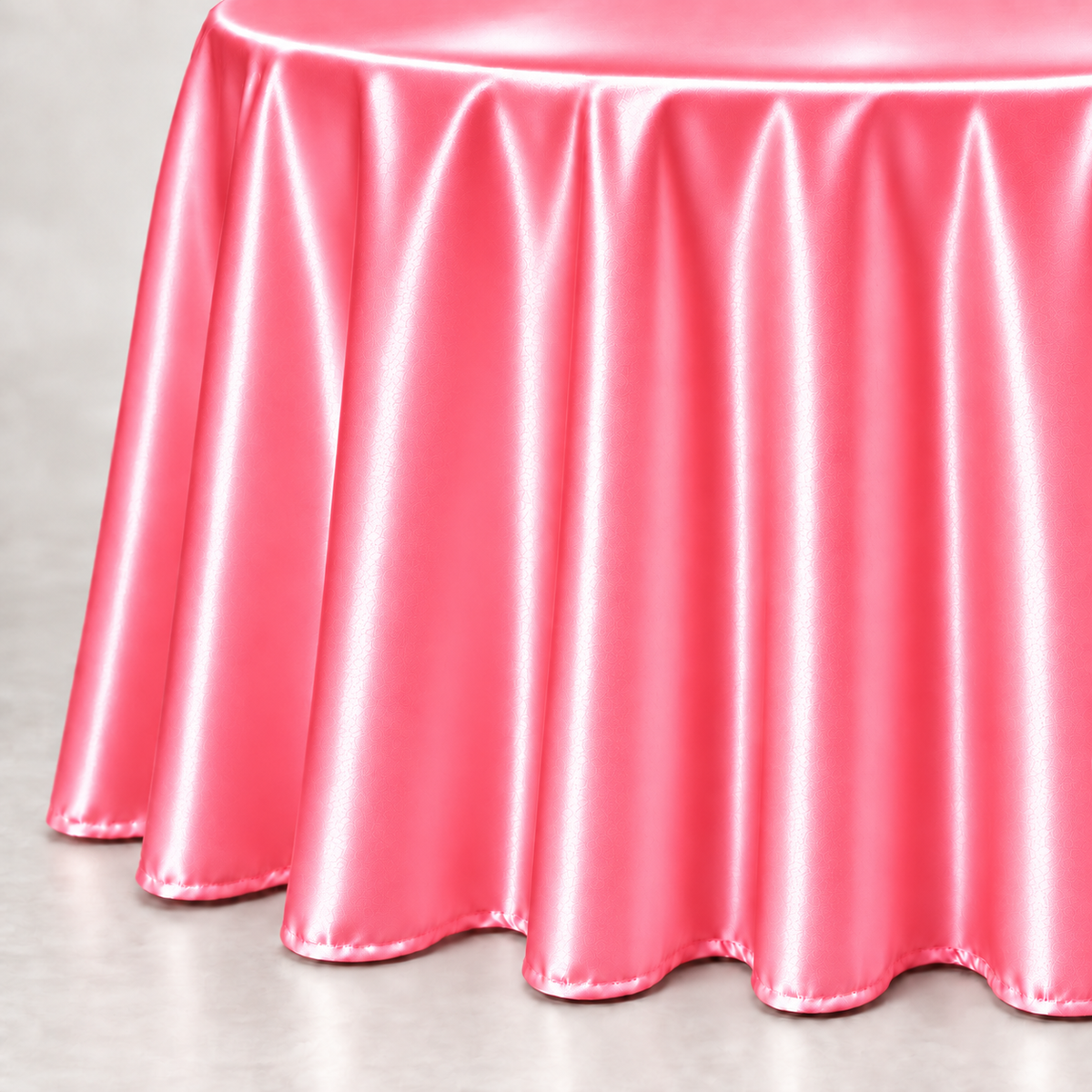Bridal Satin Round Tablecloth - 120 Inch Linen