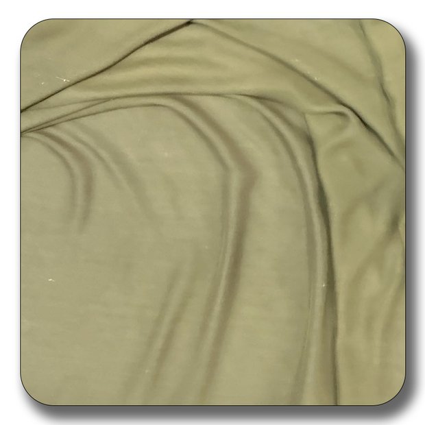 Soft olive green chiffon fabric showcasing its lightweight, durable texture, sold by the yard.