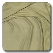 Close-up of soft olive green polyester chiffon fabric, showcasing its smooth texture and lightweight quality.