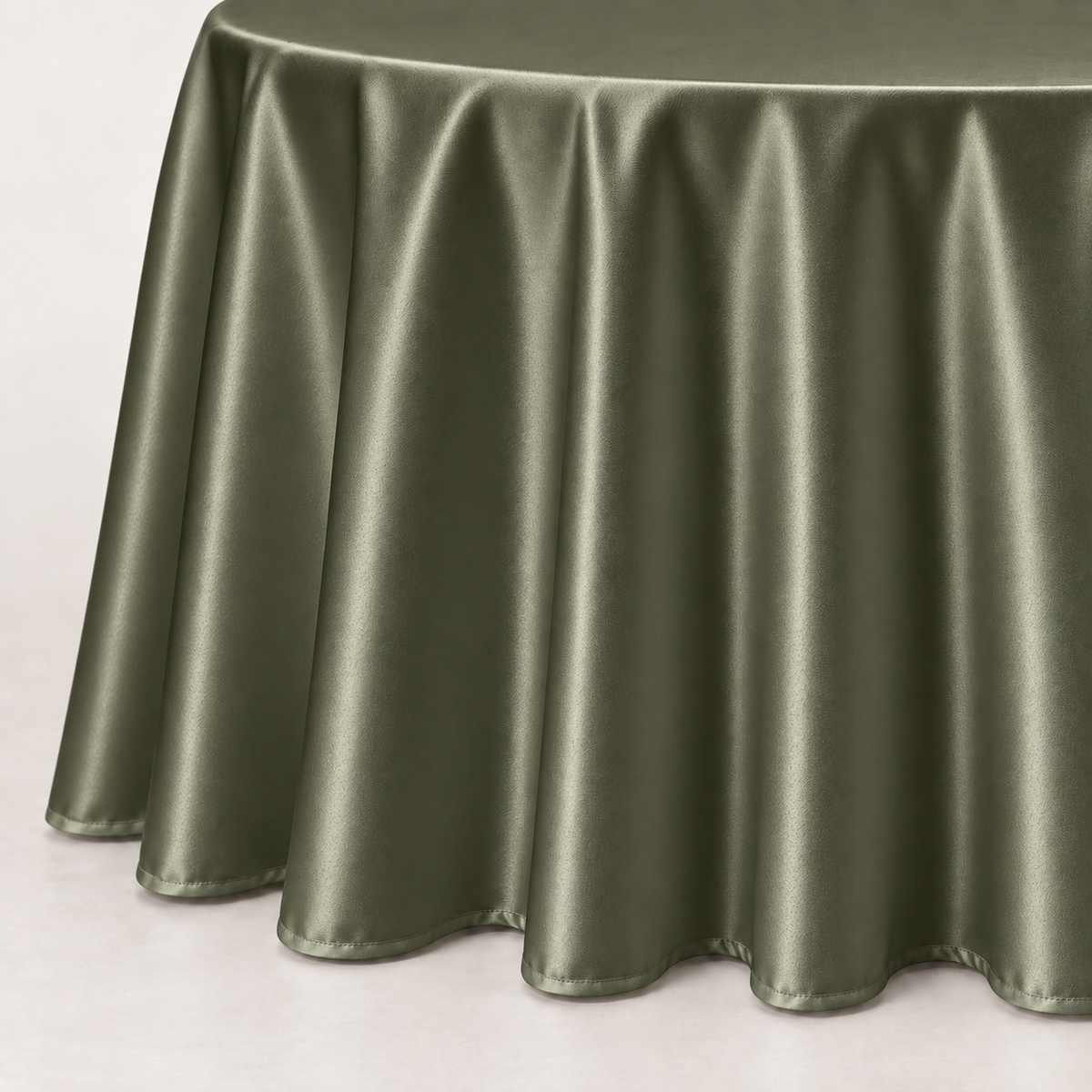 Bridal Satin Round Tablecloth - 120 Inch Linen