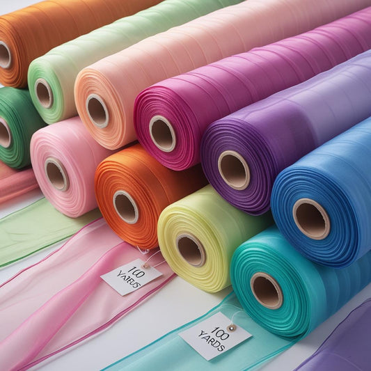 50 Yard Continuous Pieces Polyester Organza Fabric  Roll for Weddings | Free Shipping