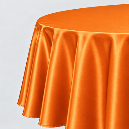 Bridal Satin Round Tablecloth - 120 Inch Linen