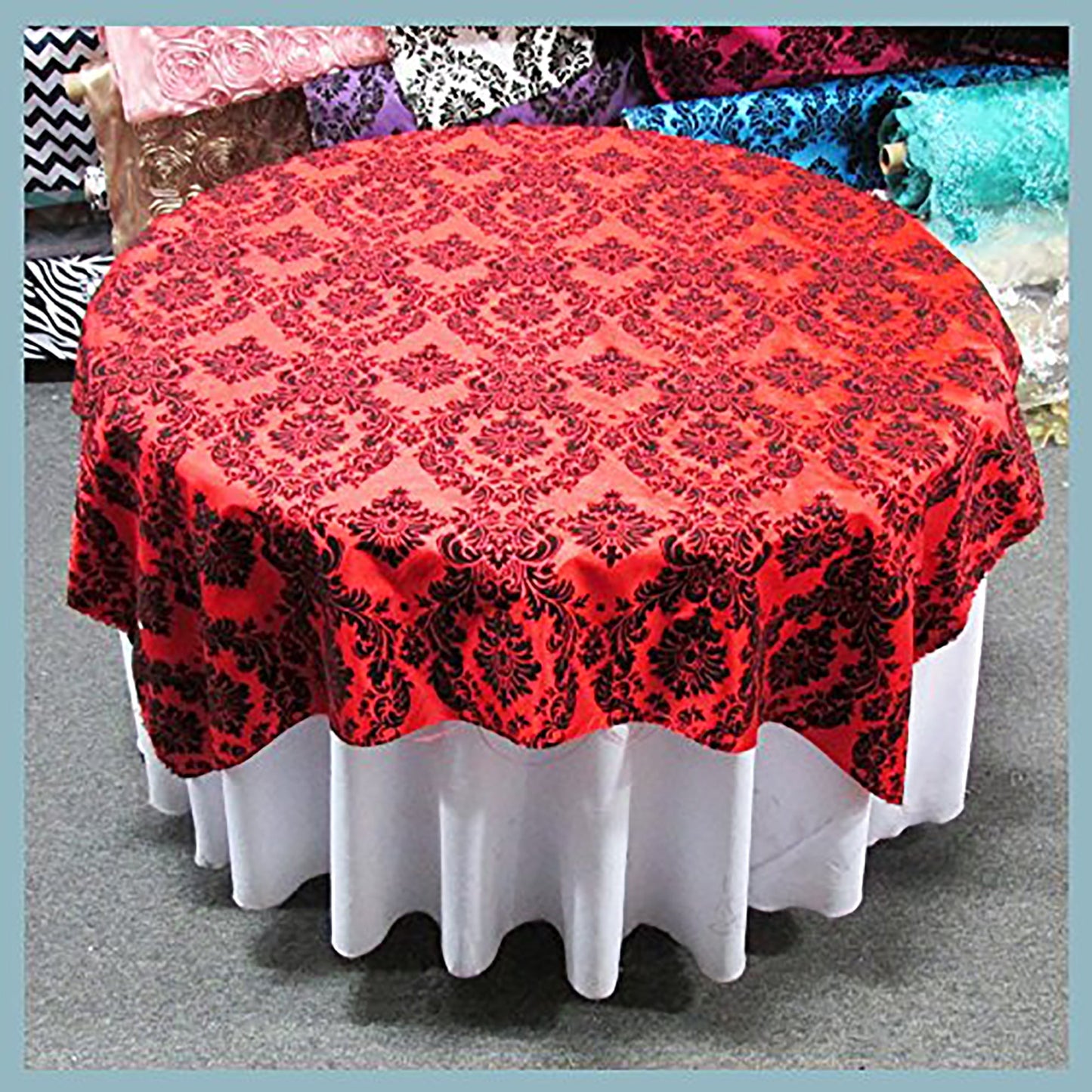 Flocked Damask Taffeta Fabric