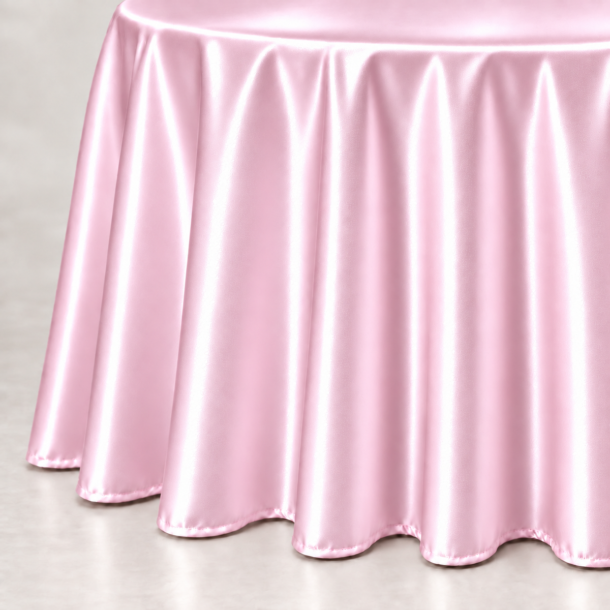 Bridal Satin Round Tablecloth - 120 Inch Linen
