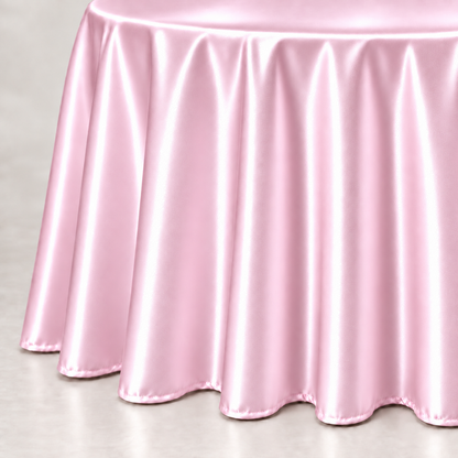 Bridal Satin Round Tablecloth - 120 Inch Linen