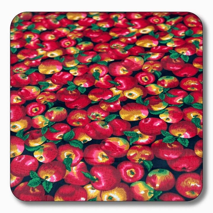 Apple Print Poly Cotton Fabric - Sold by the Yard