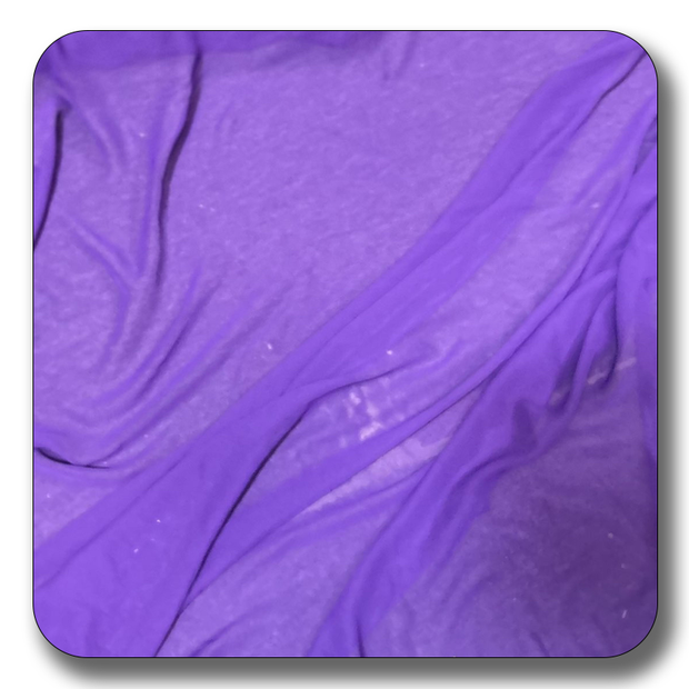 Lightweight purple chiffon fabric, made from 100% polyester, showcasing its soft texture and flexibility.