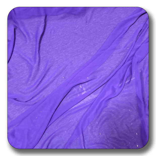 Soft purple chiffon fabric showcasing its smooth texture and lightweight quality, ideal for versatile apparel and crafts.