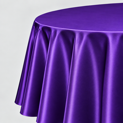 Bridal Satin Round Tablecloth - 120 Inch Linen