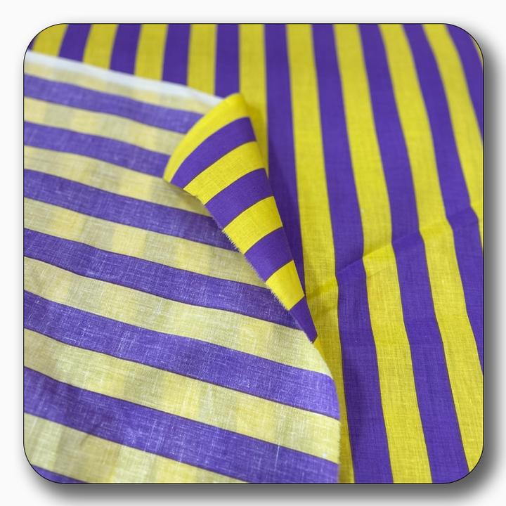 Stripe Print Poly Cotton Fabric 1" - Sold by the Yard