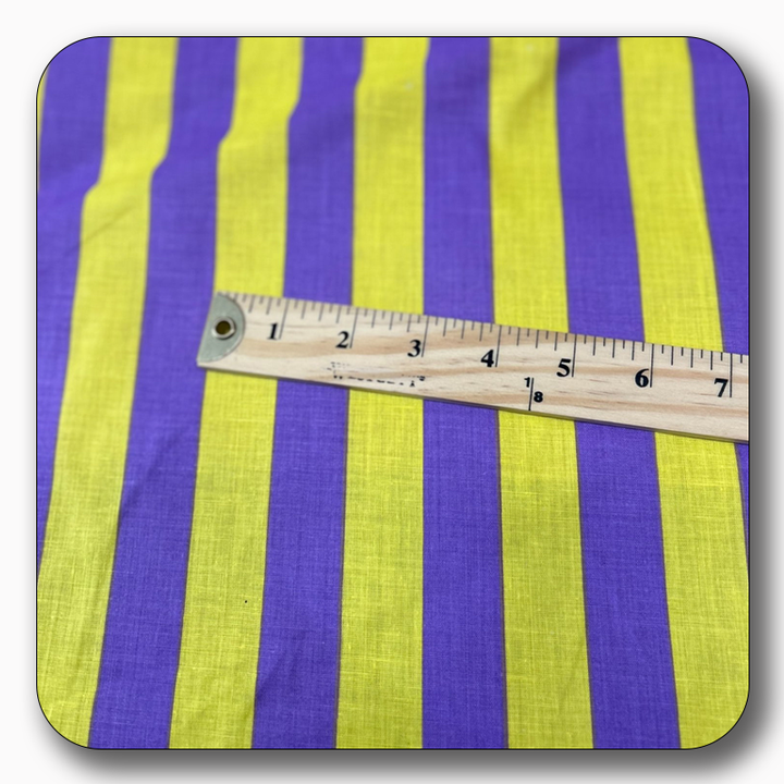 Stripe Print Poly Cotton Fabric 1" - Sold by the Yard