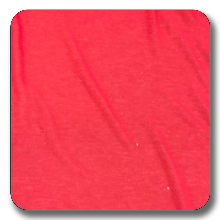 Close-up of red polyester chiffon fabric, showcasing its smooth texture and vibrant color.