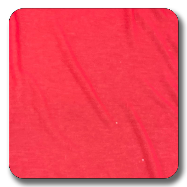 Close-up of red polyester chiffon fabric, showcasing its smooth texture and vibrant color.