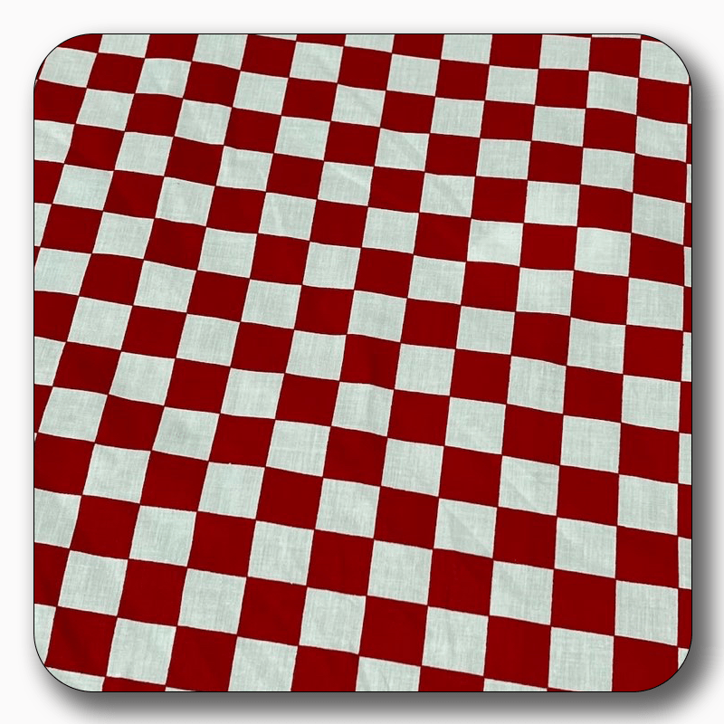Checkered Print Poly Cotton Fabric 1" - Sold by the Yard