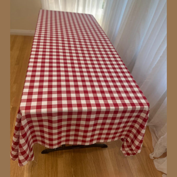 Polyester Gingham Checkered Poly Poplin Tablecloth 60 x 120 Inch – Free Shipping