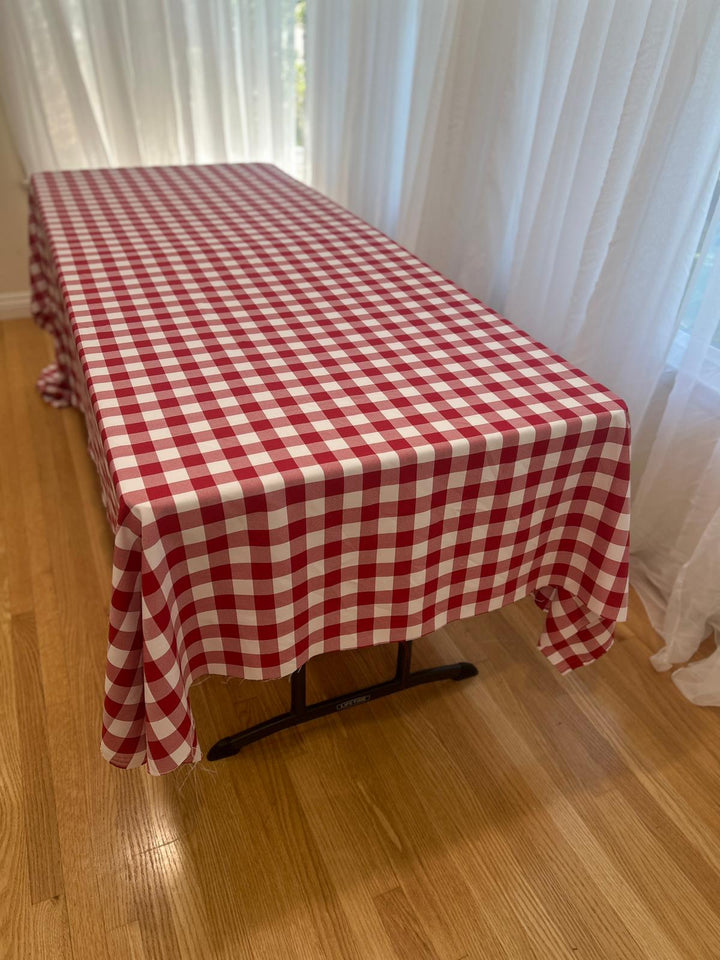 Gingham Checkered Tablecloth - Rectangular  58'' by 108''