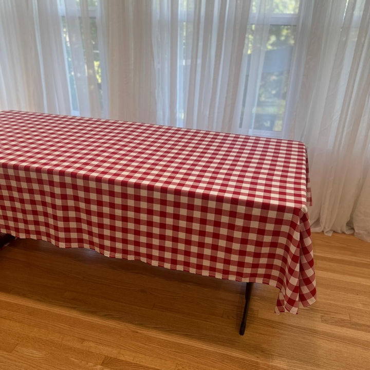 Polyester Gingham Checkered Poly Poplin Tablecloth 60 x 120 Inch – Free Shipping