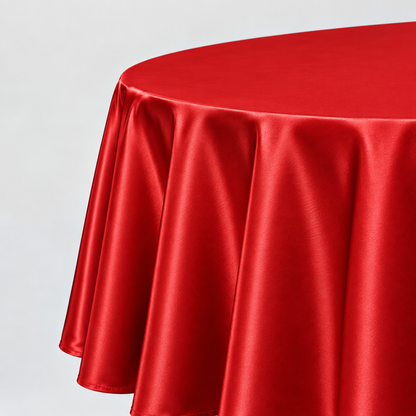 Bridal Satin Round Tablecloth - 120 Inch Linen