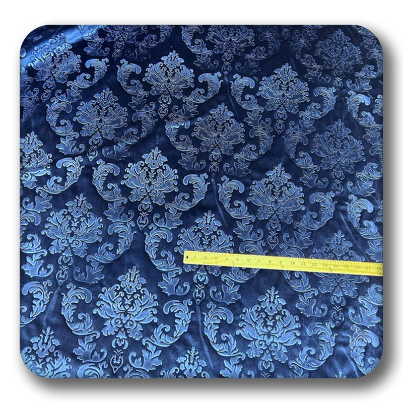 Embossed Damask Velvet Drapery - Upholstery Fabric - Sold by the Yard