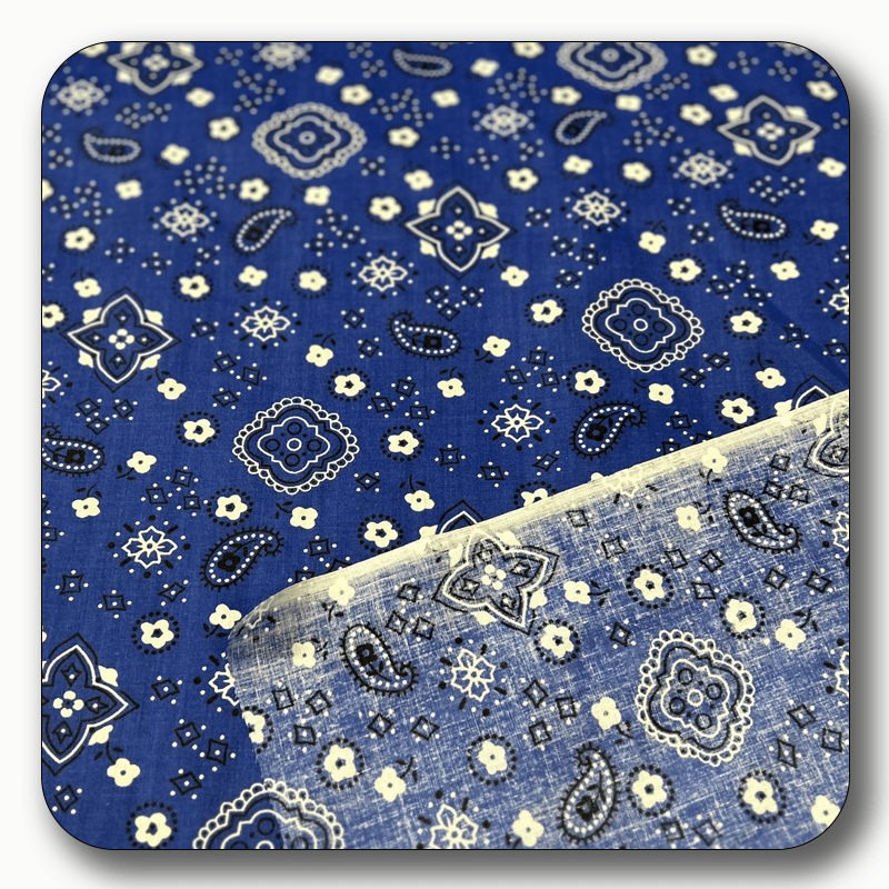 Bandana Print Poly Cotton Fabric - Sold by the Yard