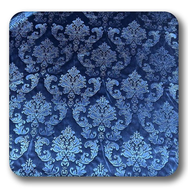 Embossed Damask Velvet Drapery - Upholstery Fabric - Sold by the Yard