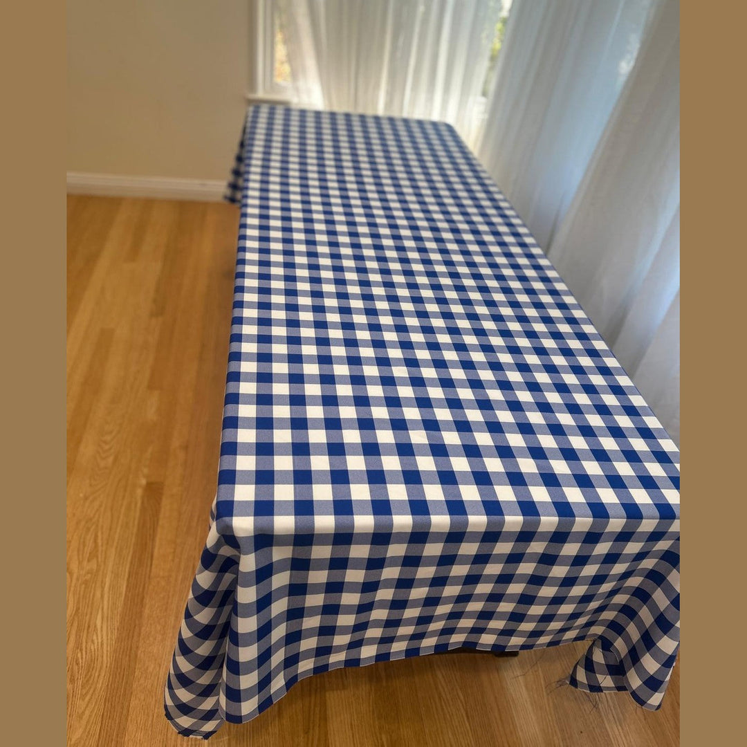 Polyester Gingham Checkered Poly Poplin Tablecloth 60 x 120 Inch – Free Shipping