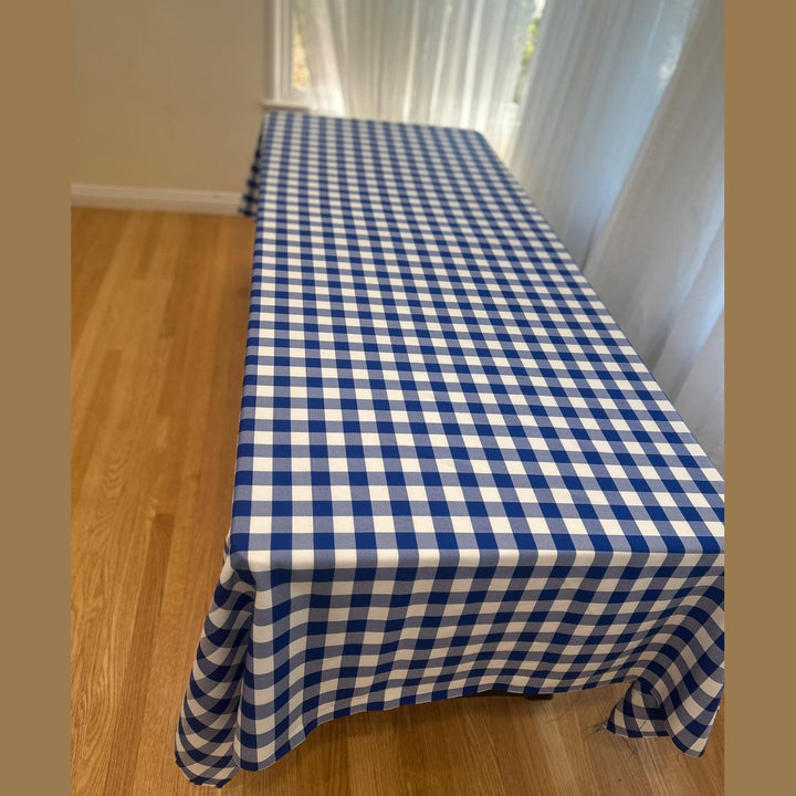 Polyester Gingham Checkered Poly Poplin Tablecloth 60 x 120 Inch – Free Shipping