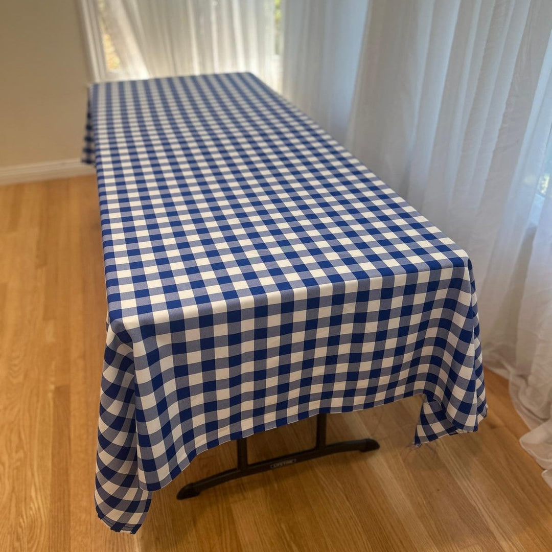 Polyester Gingham Checkered Poly Poplin Tablecloth 60 x 84 Inch – Free Shipping