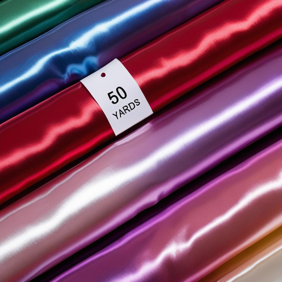 Polyester Satin 50 Yard Continuous Pieces Roll × 60” Wide 35+Colors | Free Shipping – Free Shipping