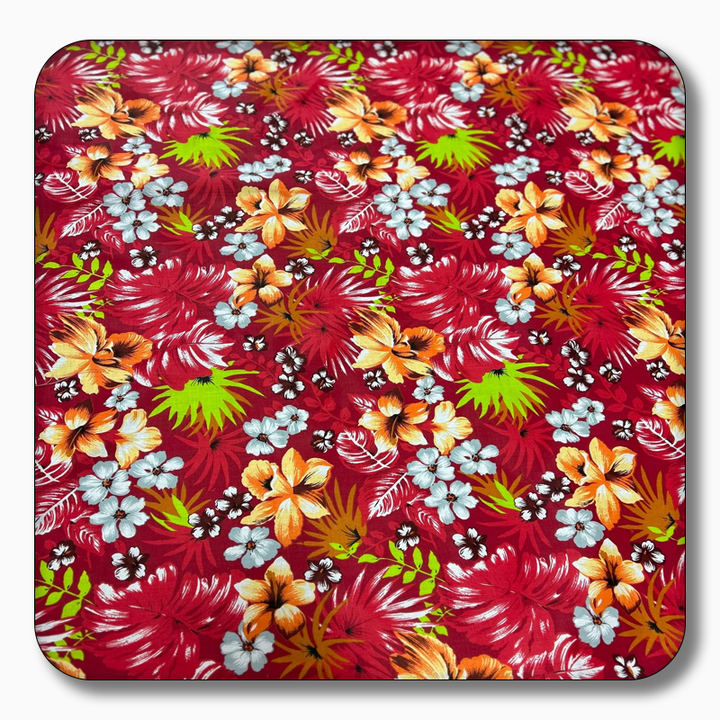 Hawaiian Print Poly Cotton Fabric - Sold by the Yard