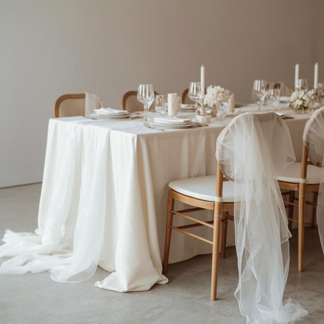 Polyester 50 Yard Continuous Pieces White Voile Roll – 120” Wide Sheer Draping for Weddings & Backdrops | Free Shipping – Free Shipping