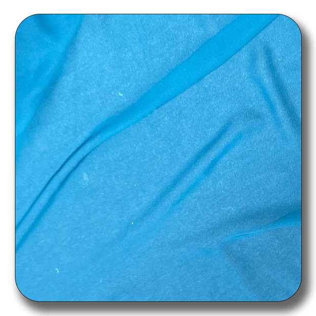 Vibrant blue polyester chiffon fabric, soft and lightweight, showcasing its smooth texture and durability.