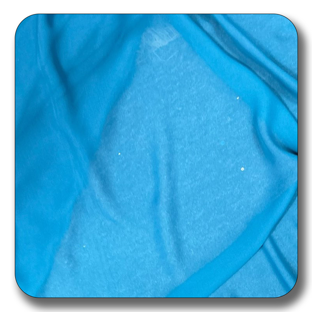 Soft blue polyester chiffon fabric, lightweight, durable, perfect for versatile sewing projects.