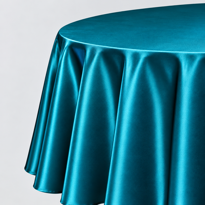 Bridal Satin Round Tablecloth - 120 Inch Linen