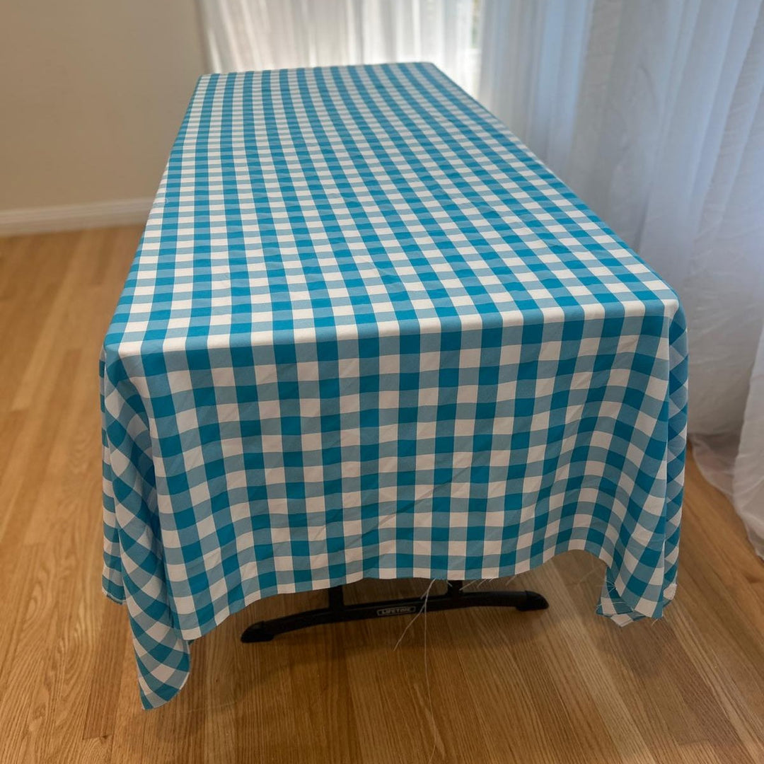 Polyester Gingham Checkered Poly Poplin Tablecloth 60 x 120 Inch – Free Shipping